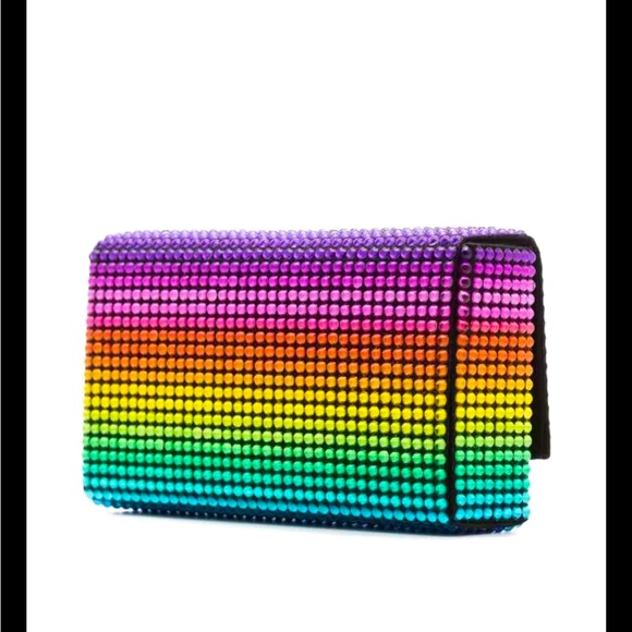 Amina Muaddi Superamini Paloma Rainbow Box Clutch - Picture 3 of 9